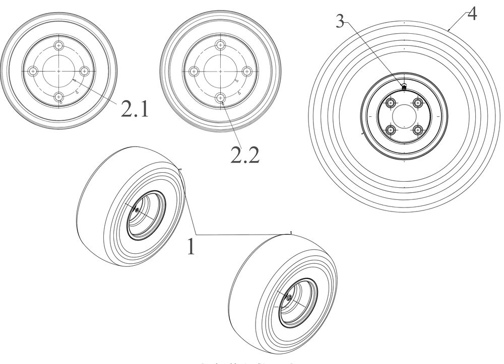 Wheel - Rear Diagram and Parts List for ZT1-42E (34BBA2CS710)(2022) Cub Cadet Lawn Tractor